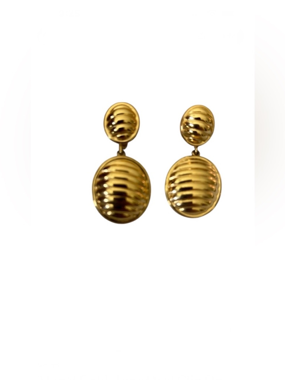 Monet Gold-Tone Oval Clip On Dangle Earrings
